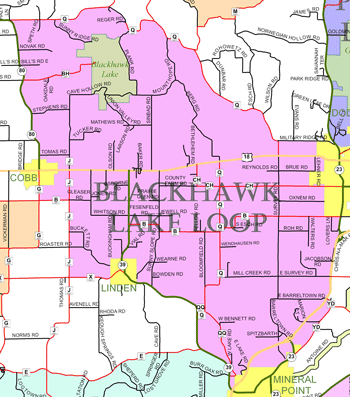 Blackhawk Lake Loop, Cycle Southwest Wisconsin FREE Bicycle Map